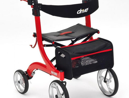 drive red nitro 4 wheeled rollator walker