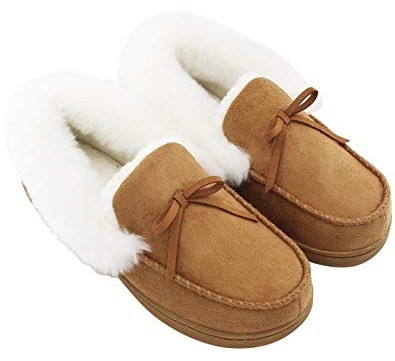 A pair of fur lined slippers