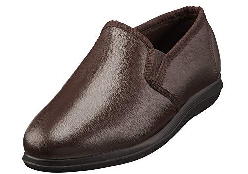 Clifford James Men's Brown Leather Chester Slippers