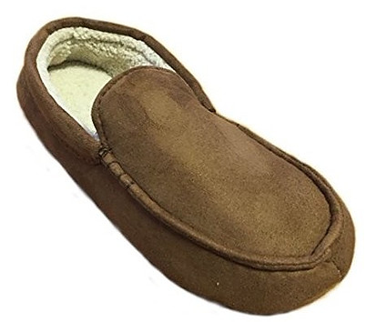 mens wide fit moccasin slippers