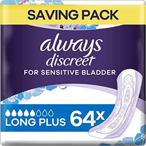 Always Discreet Incontinence Pads for Women, Long, Saving Pack 80 High Absorbency Pads