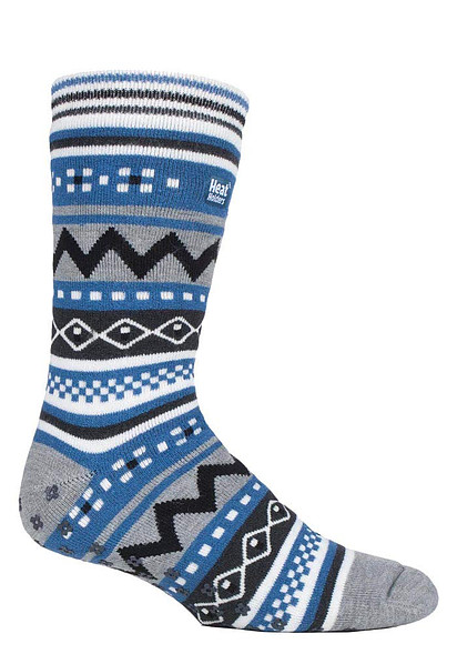 Heat Holders Mens Thick Winter Nordic Patterned Non Slip Thermal Socks